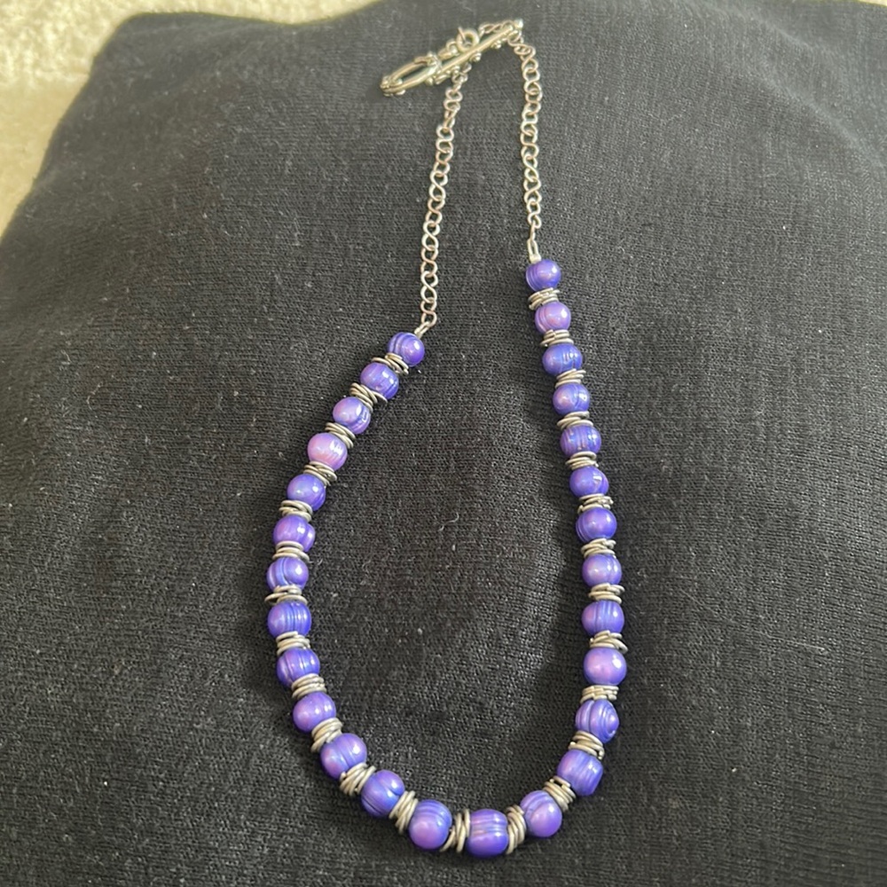 Purple shell necklace